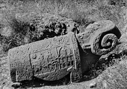 Tombstone in the form of a ram in the Armenian cemetery of Jugha (Julfa)