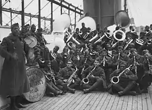 Jazz band leader Lieutenant James Reese with the 369th Infantry (1919)
