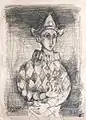 1935, Clown (Pierrot). Pencil drawing, 37x26.5&nbsp;cm