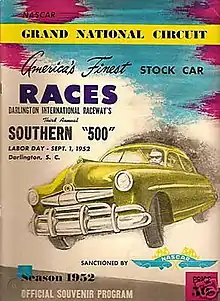 1952 Southern 500 program cover