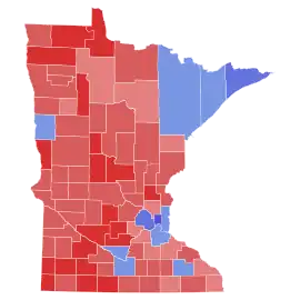 2022 Minnesota attorney general election results map by county