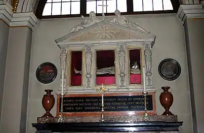 Relics of St. Savina of Milan, in Milan, Italy.