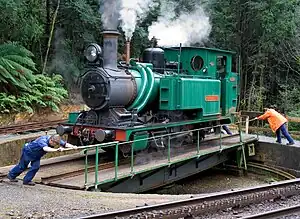 Locomotive no. 3 on the West Coast Wilderness Railway