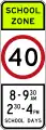 (R4-V106) 40&nbsp;km/h Speed Limit School Zone (Used in Victoria)