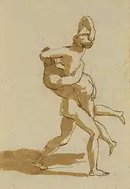 Study for the Rape of the Sabine Women, c. 1633 (Chatsworth)