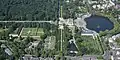 Aerial view of the northern and eastern part of the park, including the Orangery and the French Garden
