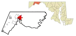 Location in Allegany County and in Maryland