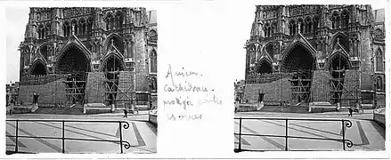 Cathedral protected from shell damage. Archives municipales de Toulouse [fr].