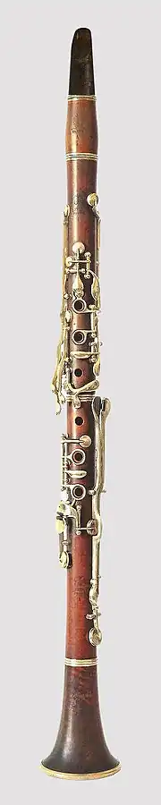Baermann clarinet, c. 1870, intermediate between the Müller and Oehler clarinets.