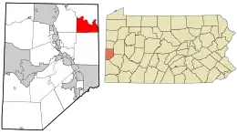 Location in Beaver County and state of Pennsylvania