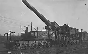 A converted railroad gun