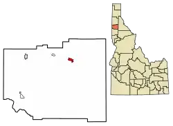 Location of St. Maries in Benewah County, Idaho.