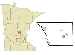 Location of the community of Ronnebywithin Maywood Township, Benton County