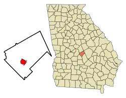 Location in Bleckley County and the state of Georgia