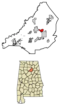 Location of Rosa in Blount County, Alabama.