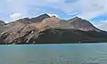 Mount Jimmy Simpson seen from Icefields Parkway at Bow Lake.