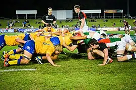 Brisbane City scrum down v North Harbour Rays