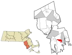Location in Bristol County in Massachusetts