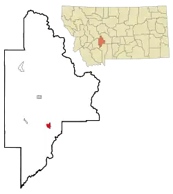 Location of Toston, Montana