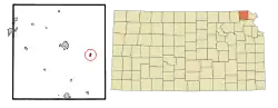 Location within Brown County and Kansas