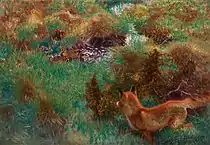 Fox stalking wild ducks,  1913