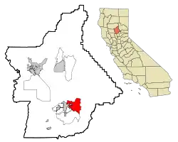 Location in Butte County and the state of California