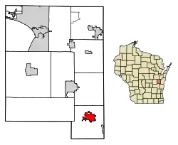 Location of New Holstein in Calumet County, Wisconsin.