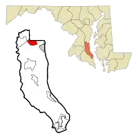 Location of Owings, Maryland