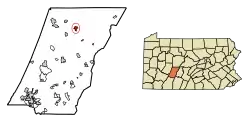 Location of Patton in Cambria County, Pennsylvania.