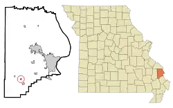 Location of Allenville, Missouri