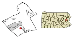 Location of Lehighton in Carbon County, Pennsylvania