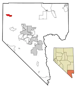 Location of Indian Springs in Clark County, Nevada