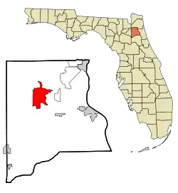 Location in Clay County and the state of Florida