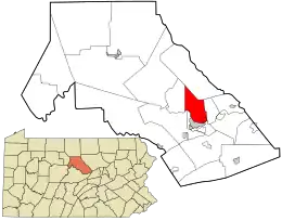 Location in Clinton County and the state of Pennsylvania.
