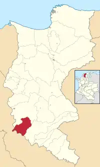 Location of the municipality and town of Santa Barbara de Pinto in the Department of Magdalena.
