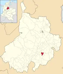 Location of the municipality and town of Ocamonte in the Santander Department of Colombia.