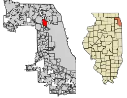 Location of Park Ridge in Cook County, Illinois
