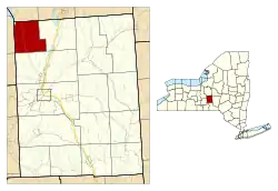 Location within Cortland County and New York
