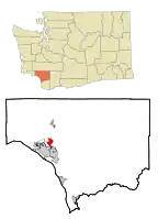 Location of West Side Highway CDP, Washington