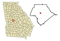 Location in Crawford County and the state of Georgia