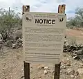 A Bureau of Land Management cultural resources sign at the Silver Bell Cemetery.