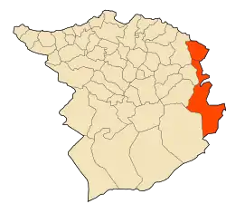 Map of Algeria highlighting Tlemcen Province