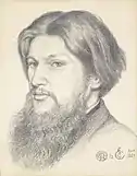 Ford Madox Brown, 1867, drawn by Dante Gabriel Rossetti