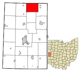 Location in Darke County and the state of Ohio