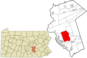 Location in Dauphin County and state of Pennsylvania.
