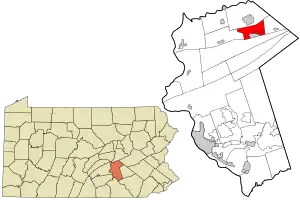 Location in Dauphin County and state of Pennsylvania.