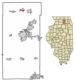 Location of Kingston in DeKalb County, Illinois.