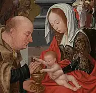 Jesus examining Melchior's gift