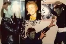 Composite of primary members:Scott "Scotty" Boman plays Pan (left),John Butterfield kneels before Robin Corley, (bottom center)Rob Vansile abstains from the Namtons Costume (upper center)