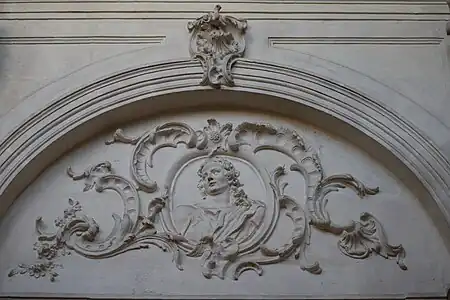 Rococo medallion in the Chapelle des Élus, Dijon, France, designed by Jacques Gabriel, 1738-1739